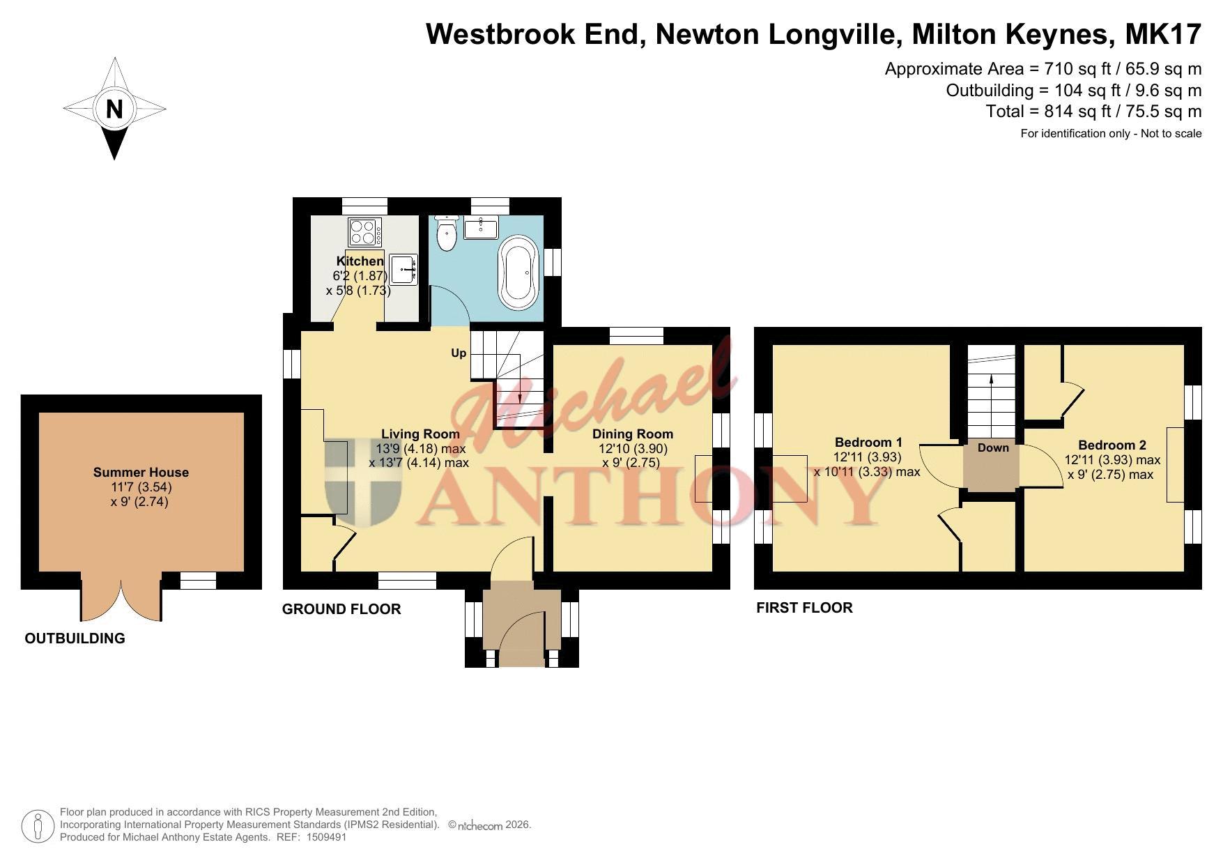 Floorplan for Westbrook End, Newton Longville, Milton Keynes, Buckinghamshire, MK17 0DL