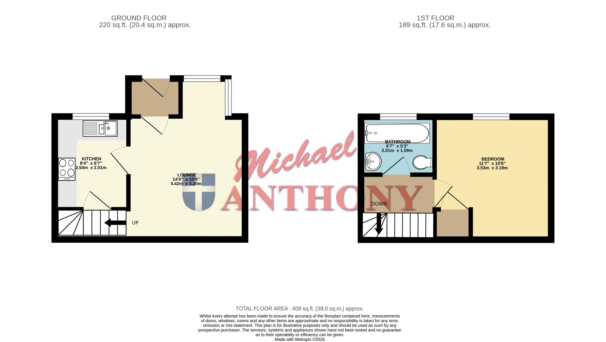 Floorplan for Groundsel Close, Walnut Tree, Milton Keynes, Buckinghamshire, MK7 7NT