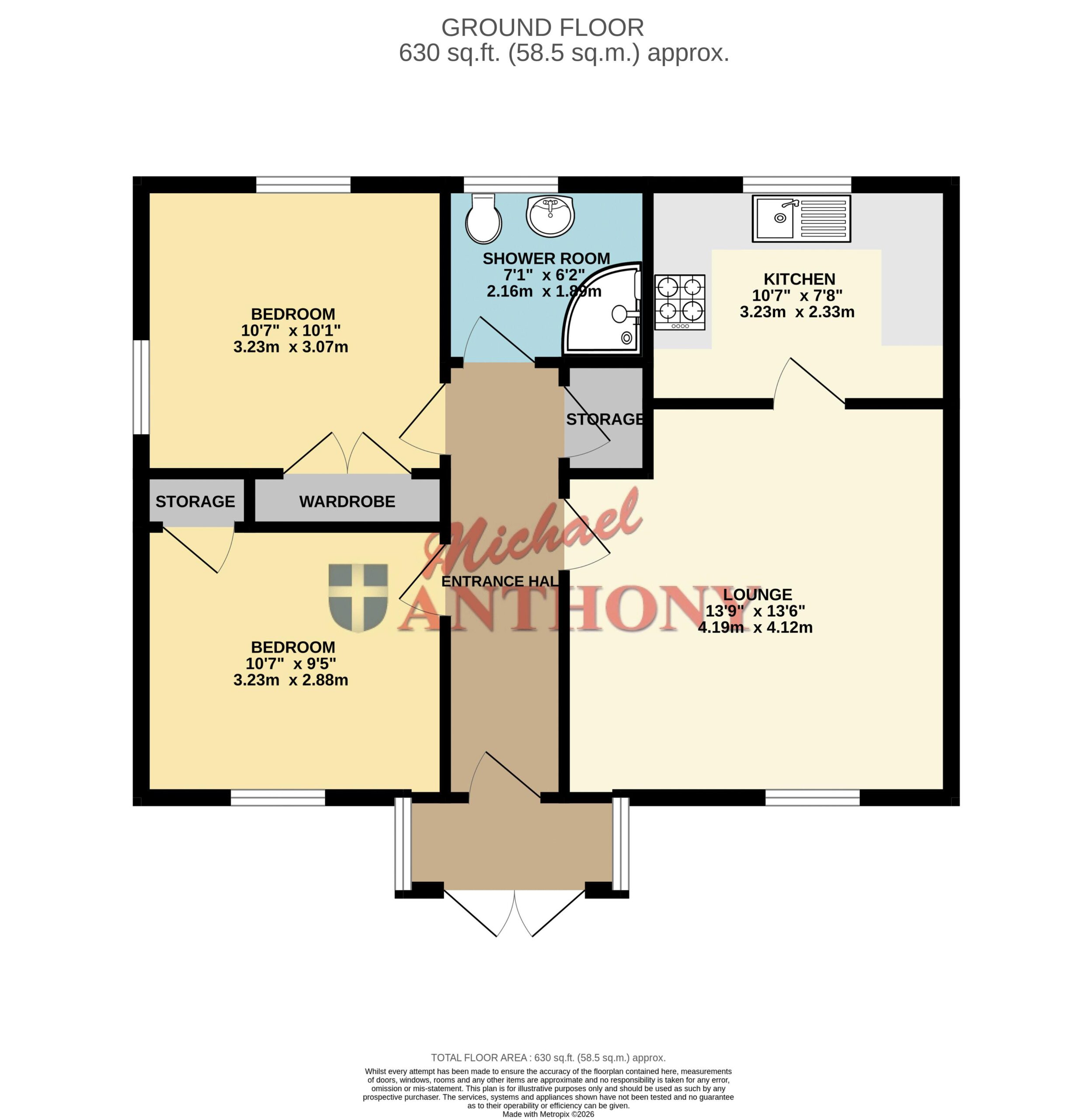 Floorplan for Epsom Grove, Bletchley, Milton Keynes, Buckinghamshire, MK3 5NR