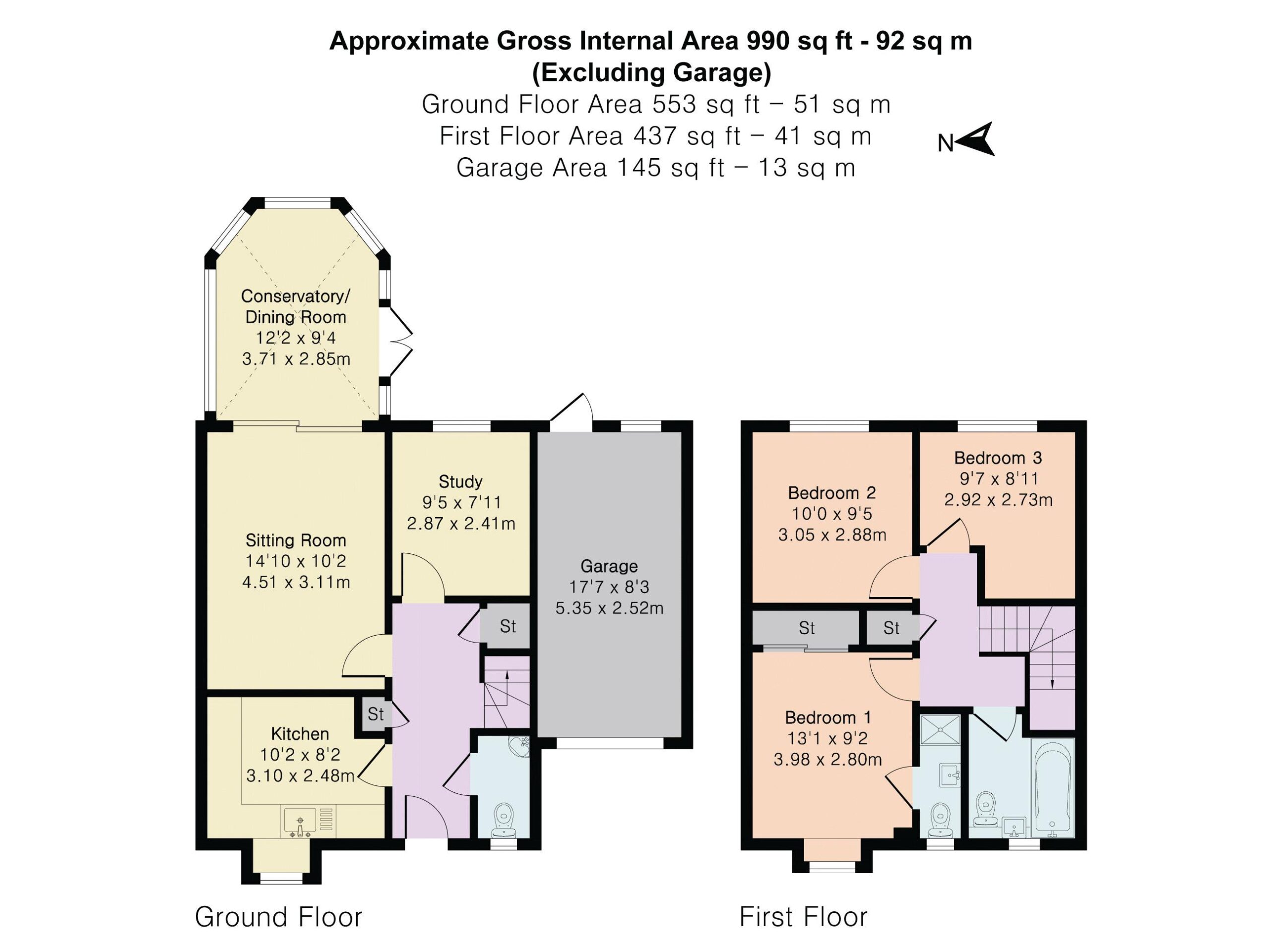 Floorplan for Hamilton Lane, Bletchley, Milton Keynes, Buckinghamshire, MK3 5LU