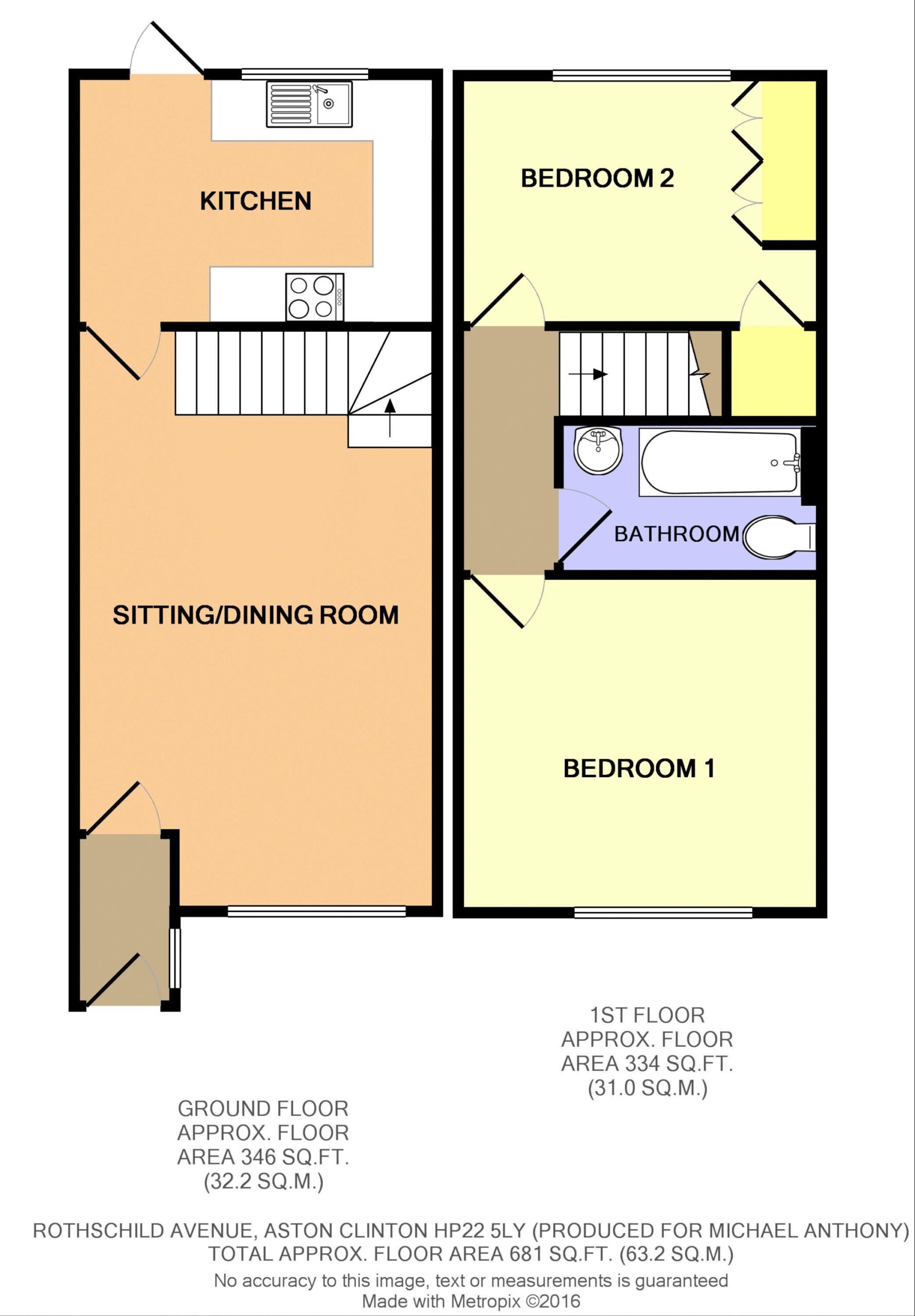 Floorplan for Rothschild Avenue, Aston Clinton, Aylesbury, Buckinghamshire, HP22 5LY