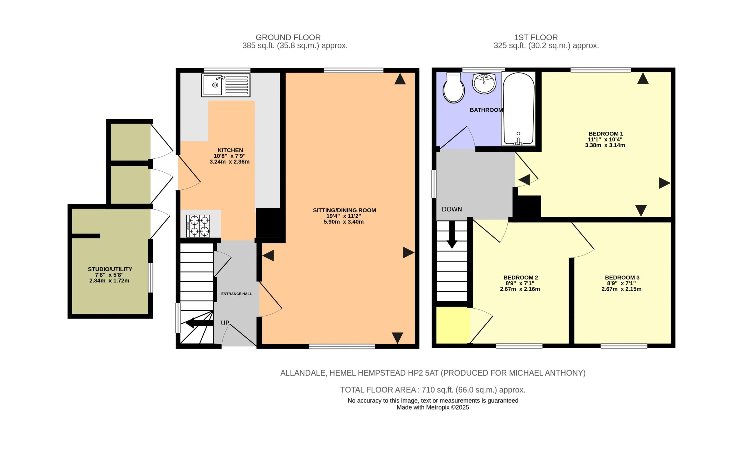 Floorplan for Allandale, Hemel Hempstead, Hertfordshire, HP2 5AT