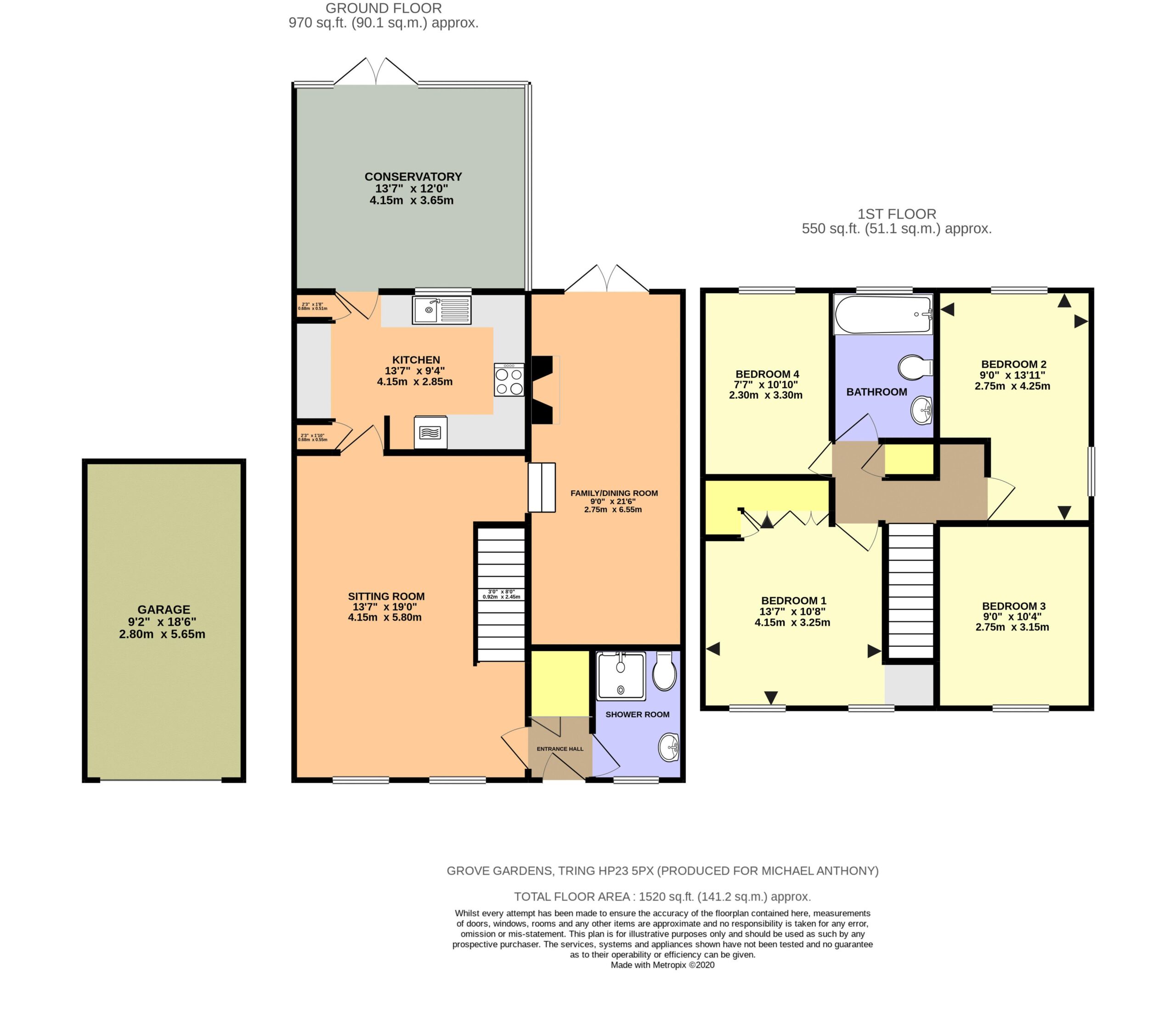 Floorplan for Grove Gardens, Tring, Hertfordshire, HP23 5PX
