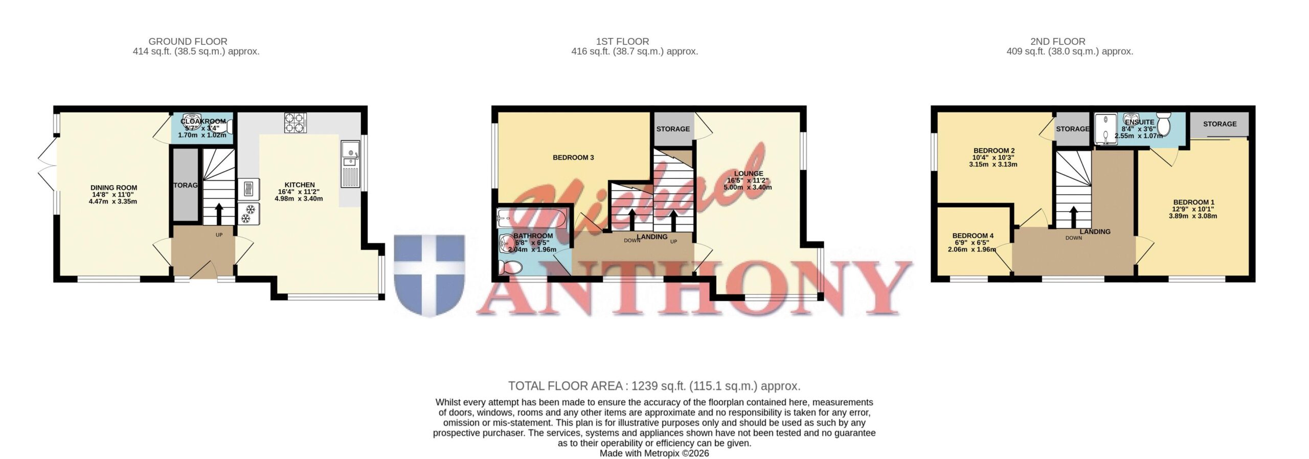 Floorplan for Knights Crescent, Bletchley, Milton Keynes, Buckinghamshire, MK2 2FJ