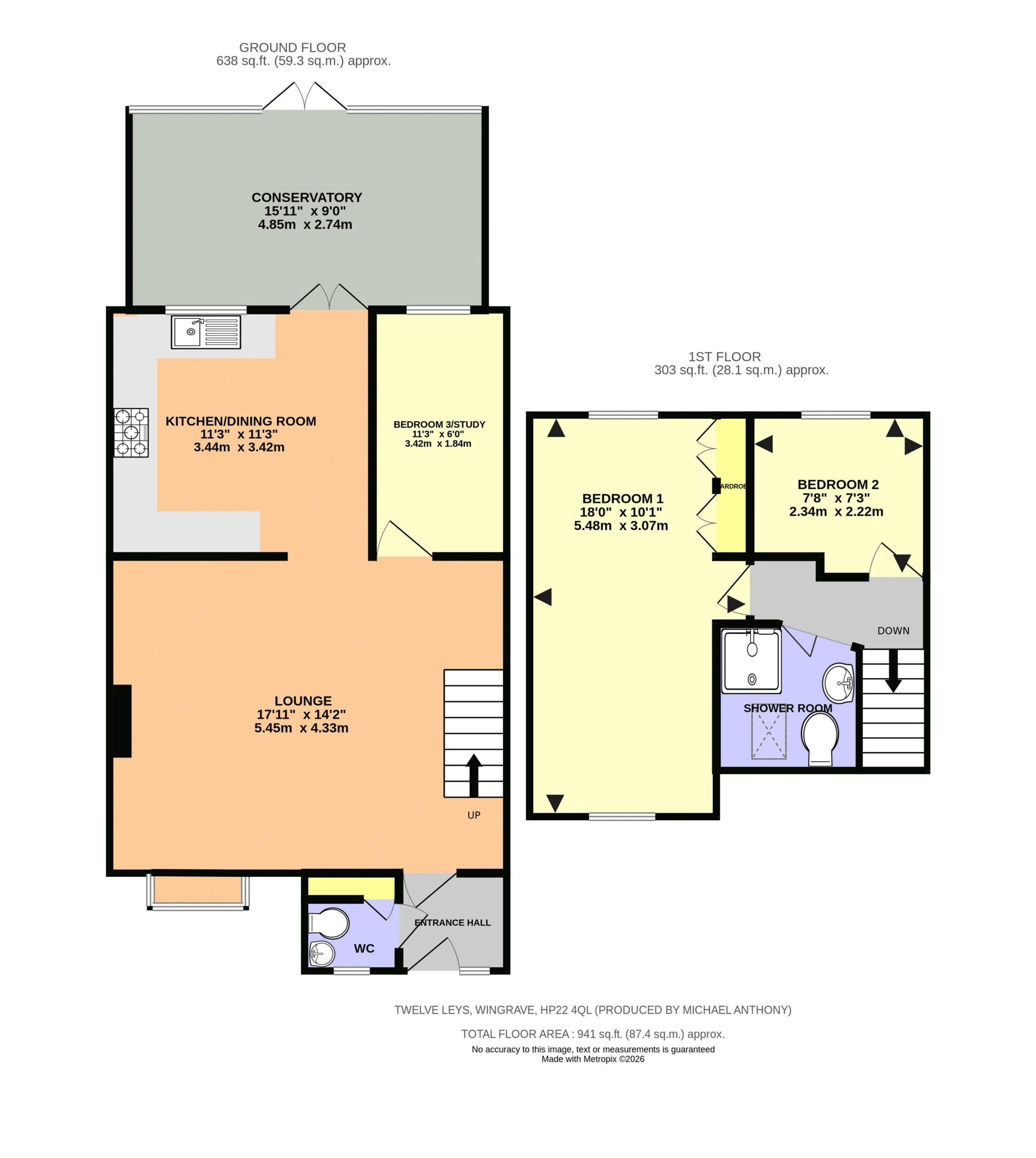 Floorplan for Twelve Leys, Wingrave, Buckinghamshire, HP22 4QL