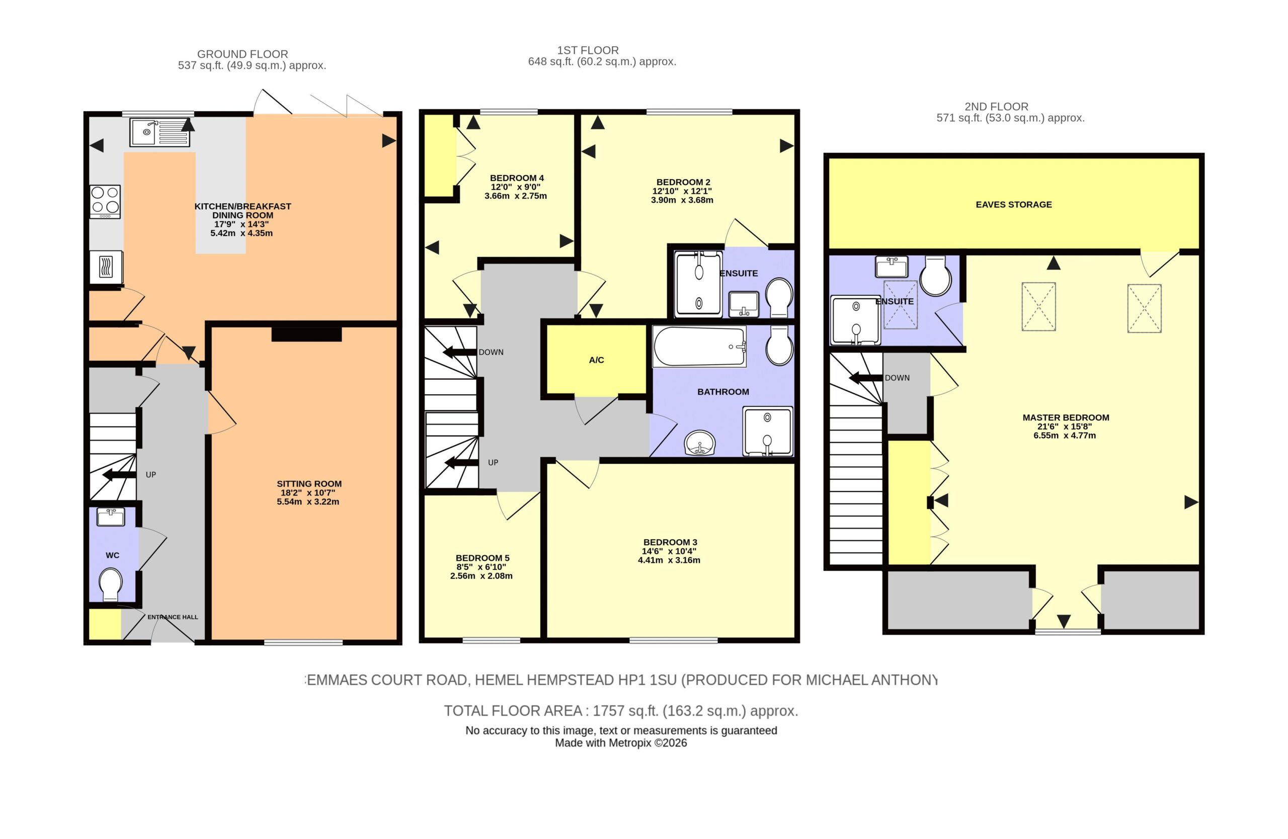 Floorplan for Cemmaes Court Road, Hemel Hempstead, Hertfordshire, HP1 1SU
