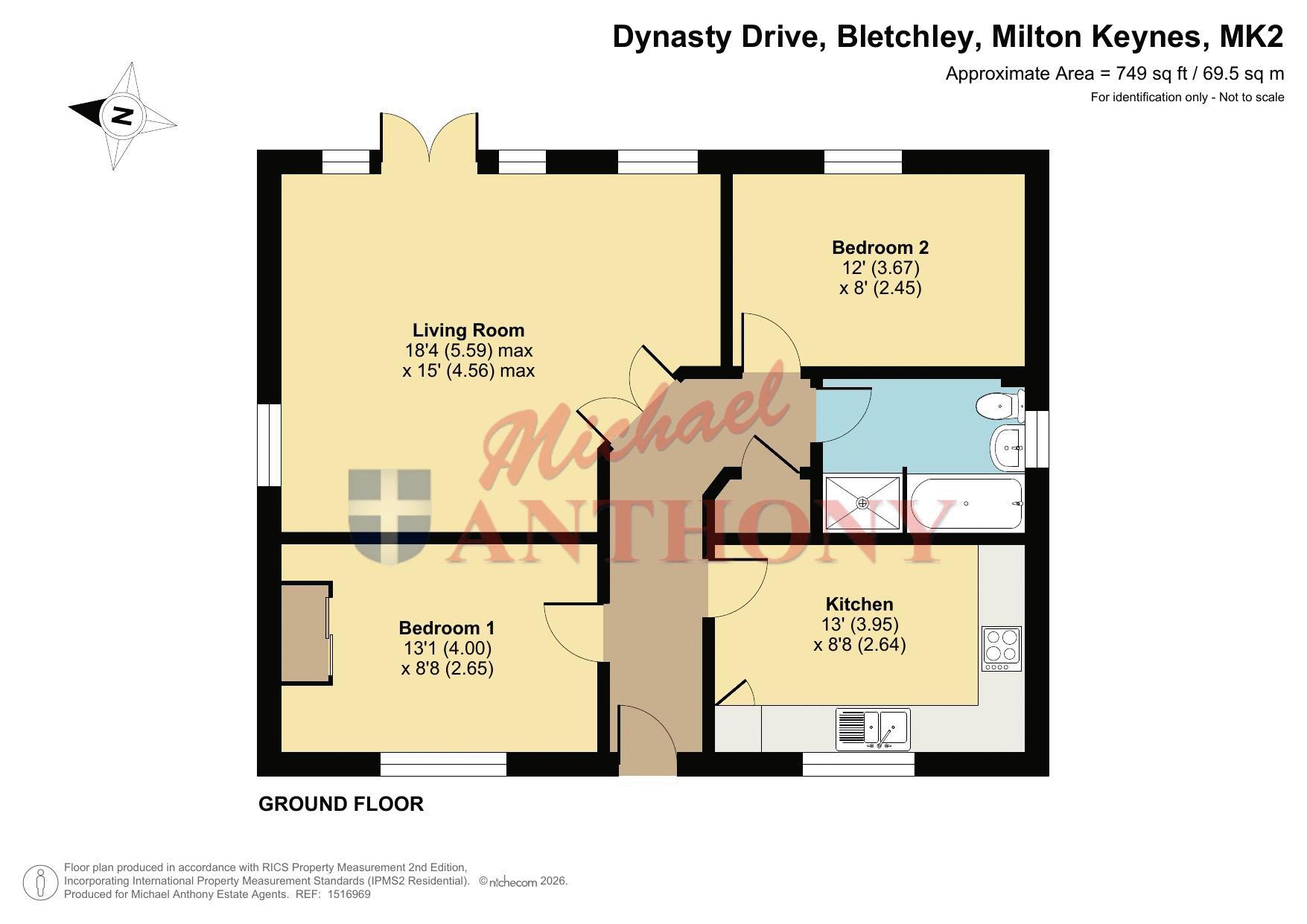 Floorplan for Dynasty Drive, Bletchley, Milton Keynes, Buckinghamshire, MK2 2FQ