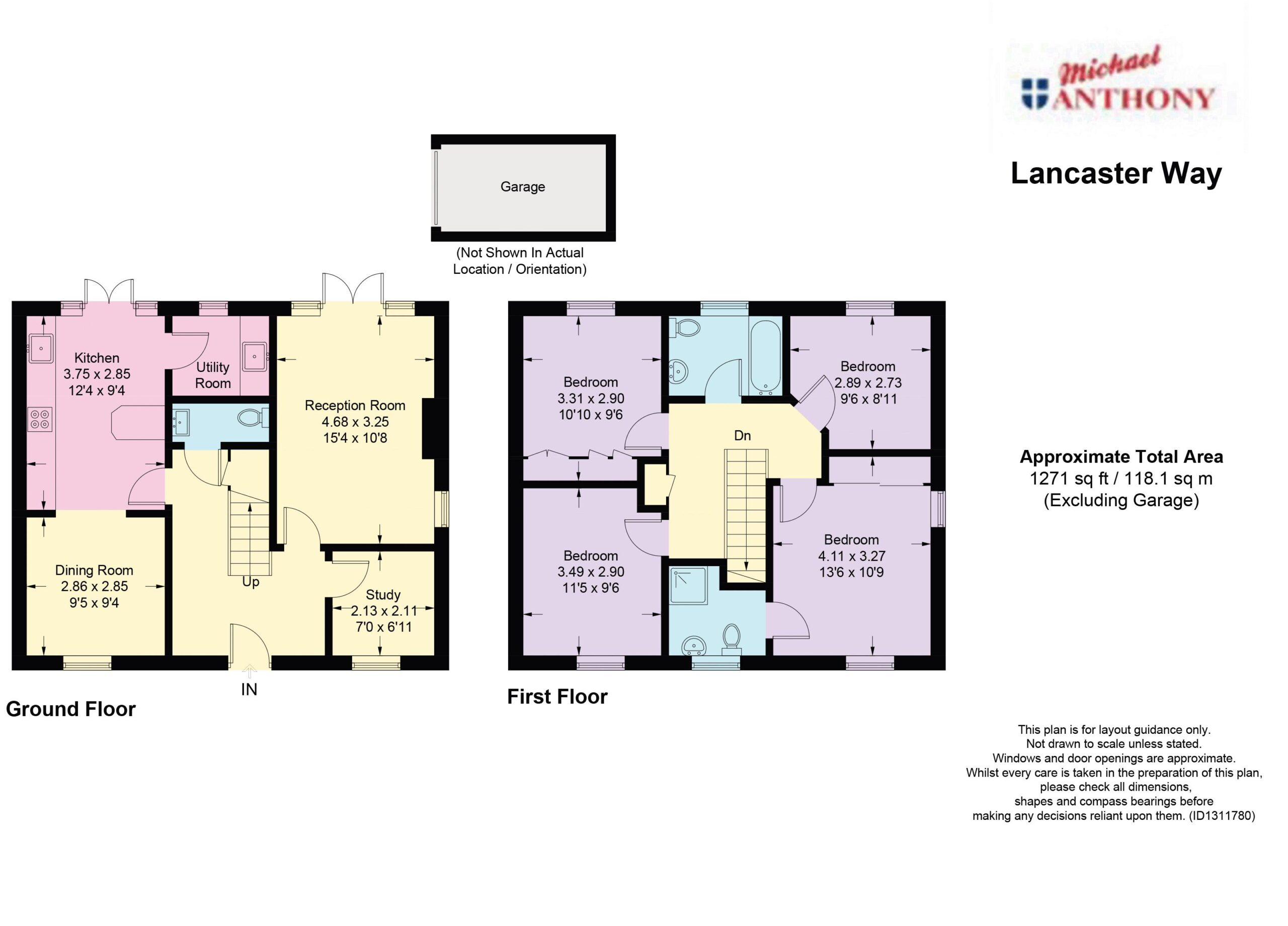Floorplan for Lancaster Way, Pitstone, Buckinghamshire, LU7 9RH