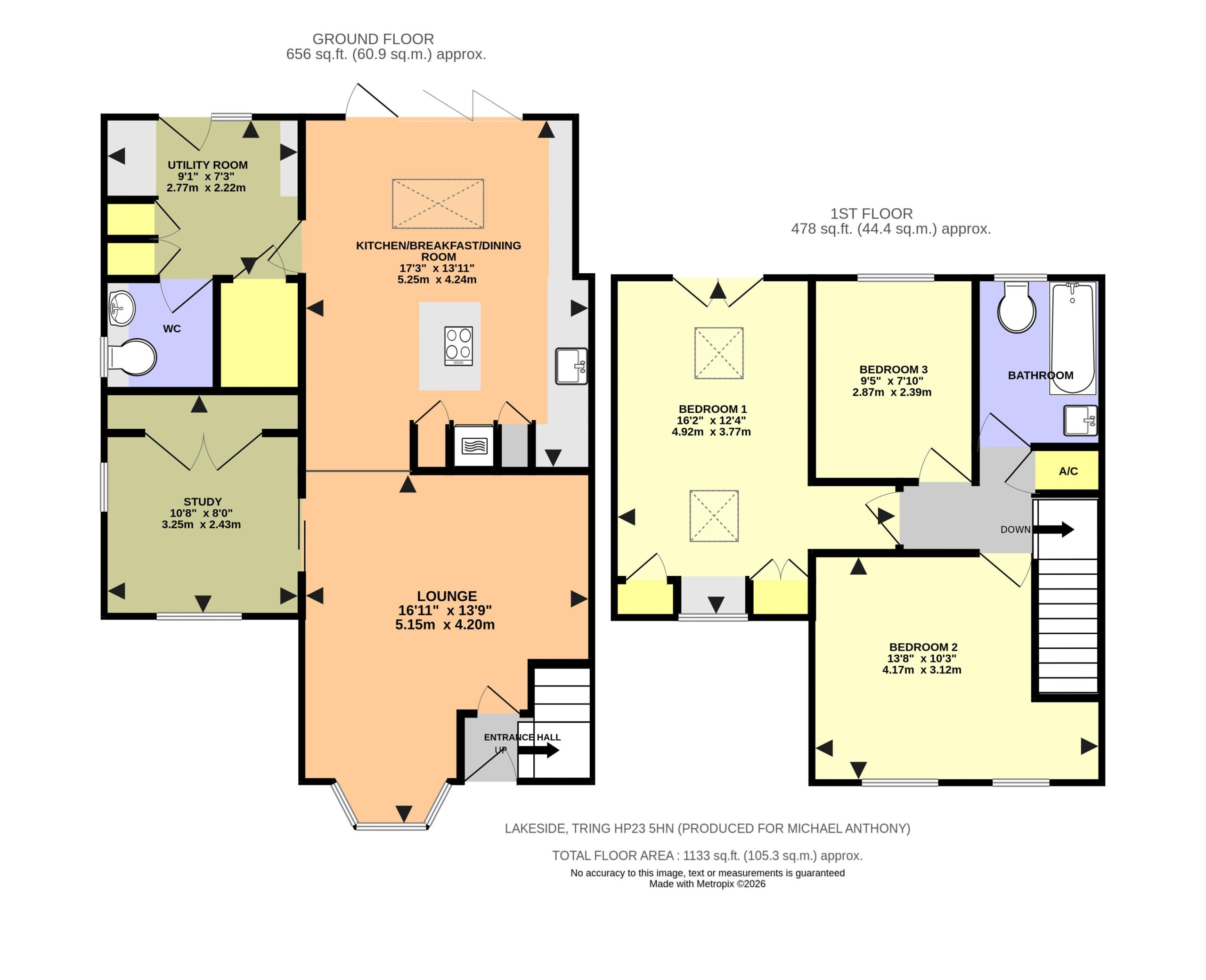Floorplan for Lakeside, Tring, Hertfordshire, HP23 5HN