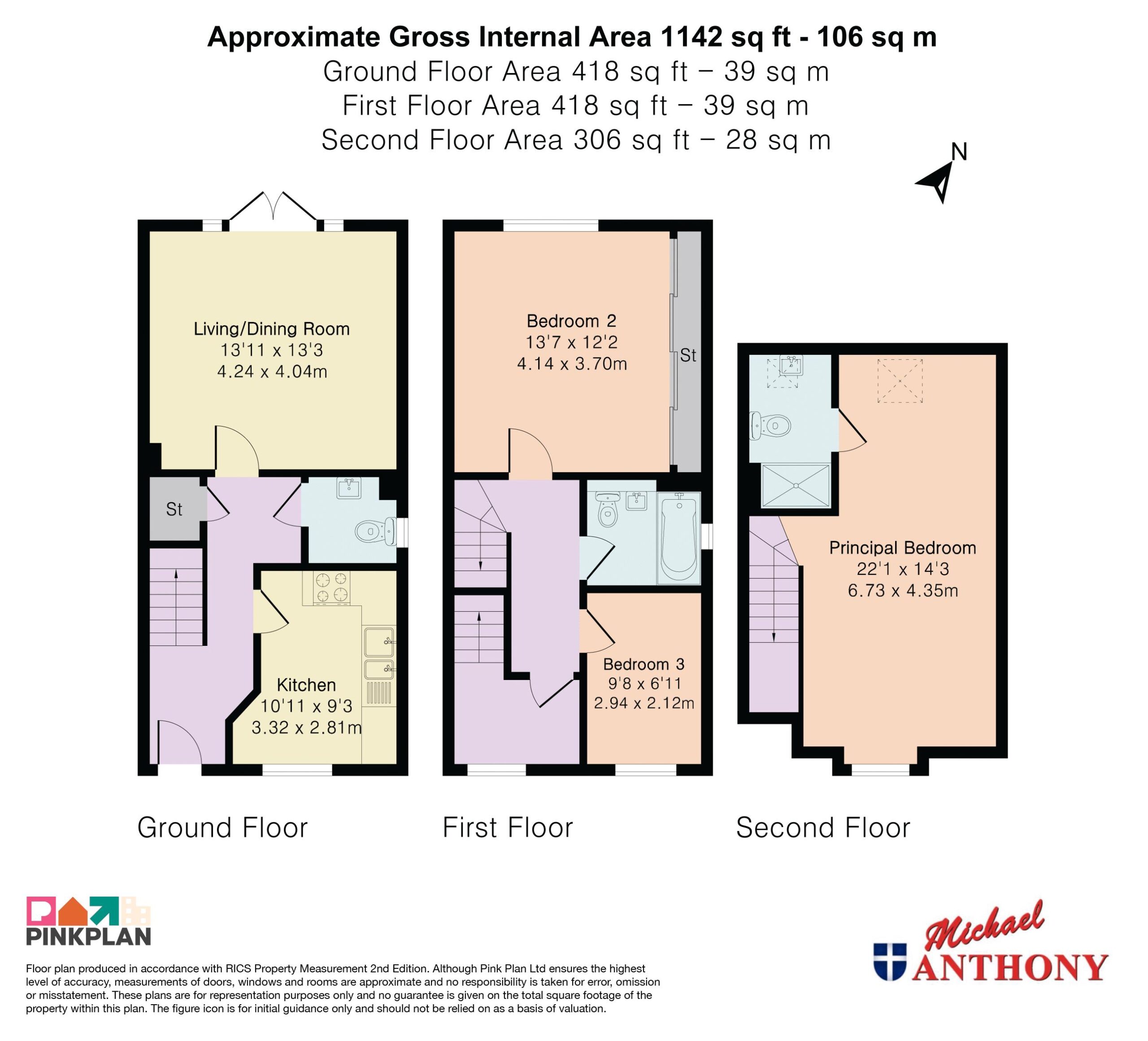 Floorplan for Guildford Avenue, Kingsmead, Milton Keynes, Buckinghamshire, MK4 4JZ