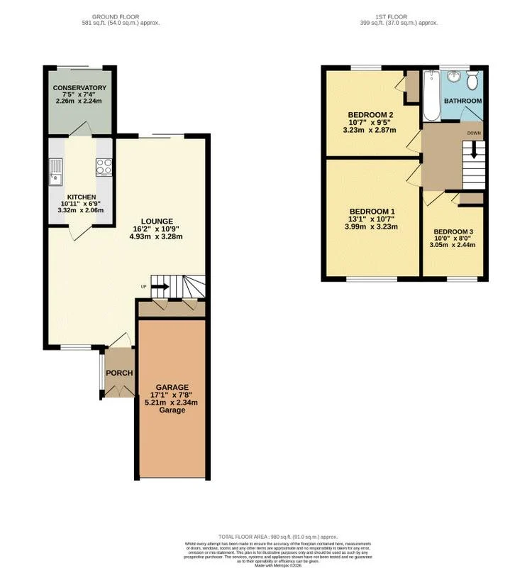 Floorplan for Catherine Close, Hemel Hempstead, Hertfordshire, HP2 7LN