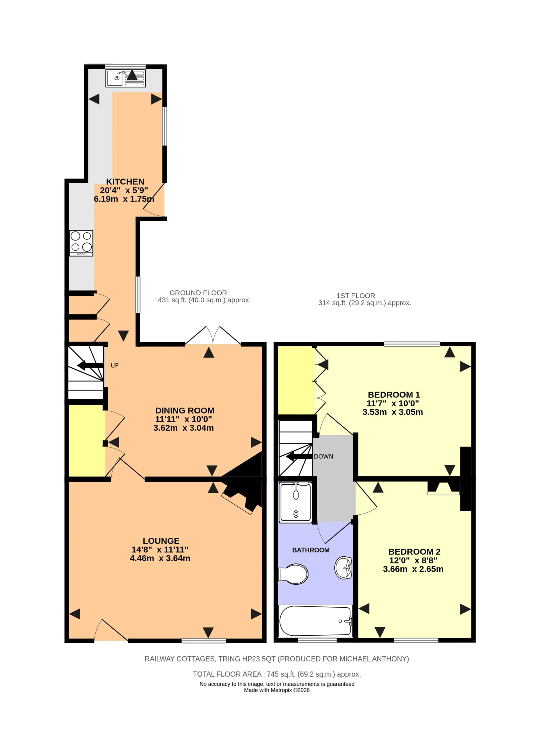 Floorplan for Tring Station, Tring, Hertfordshire, HP23 5QT