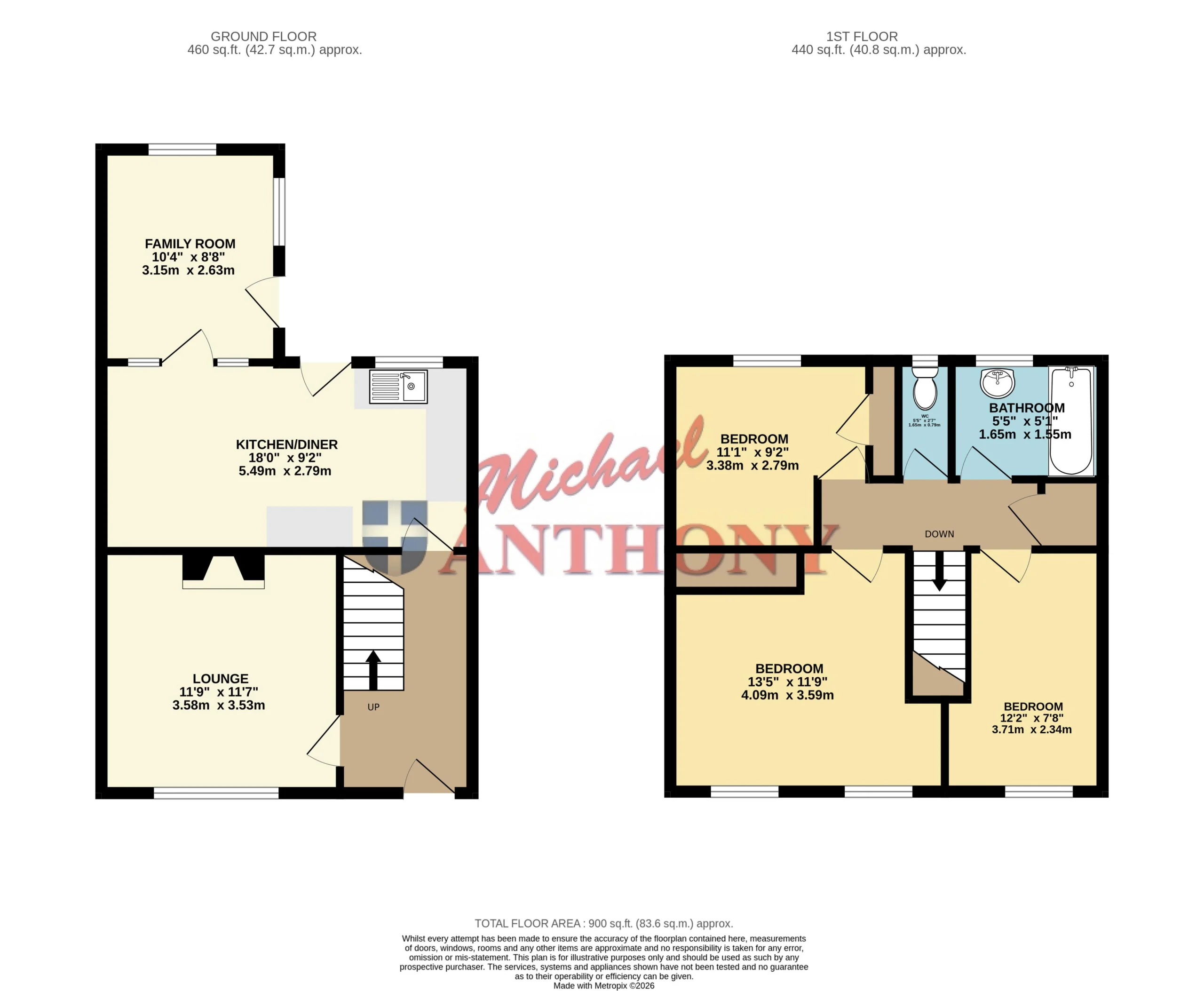 Floorplan for Derwent Drive, Bletchley, Milton Keynes, Buckinghamshire, MK3 7BQ