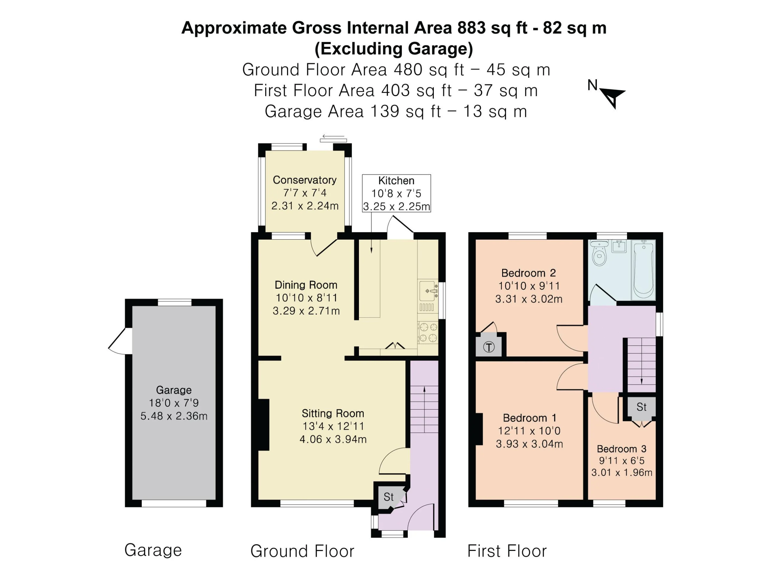 Floorplan for Browning Crescent, Bletchley, Milton Keynes, Buckinghamshire, MK3 5AU