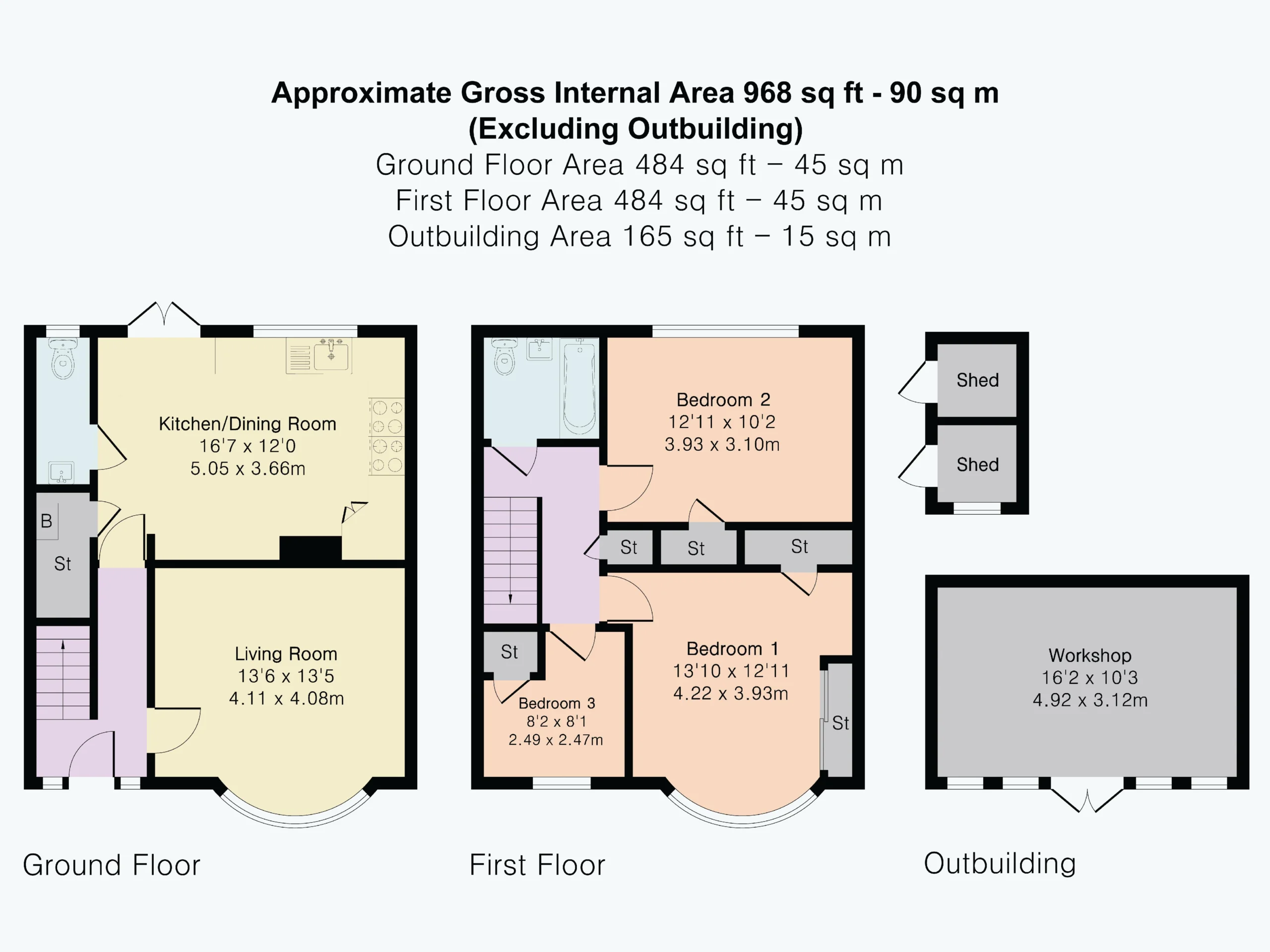 Floorplan for Maple Grove, Bletchley, Milton Keynes, Buckinghamshire, MK2 2JB